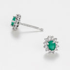 Boucle D'Oreilles Etoile Emeraude D0,12/24 E0,30/2 - Or Blanc