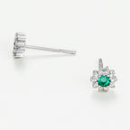 Boucle D'Oreilles Etoile Emeraude D0,12/24 E0,30/2 - Or Blanc