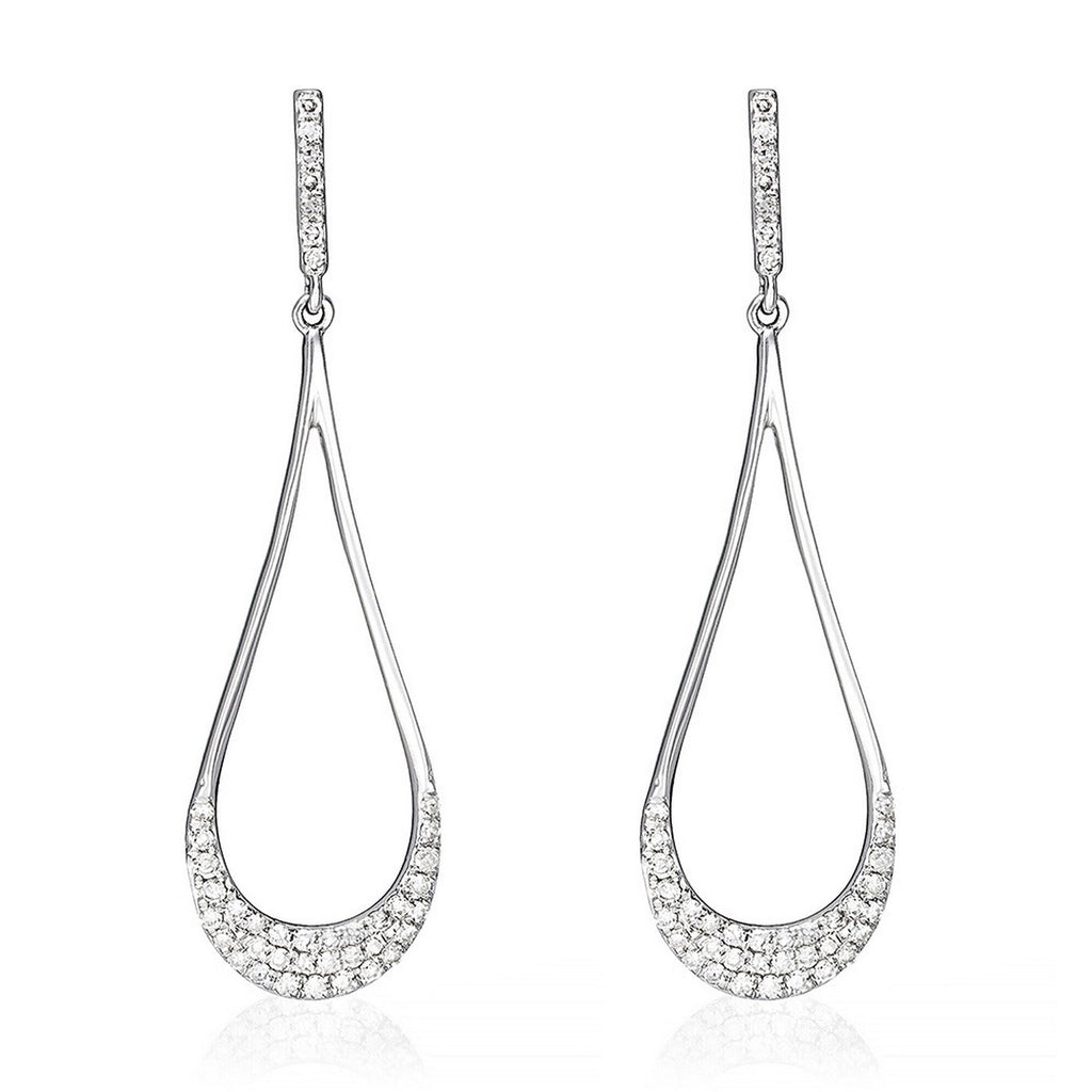 Boucles D'Oreilles "Gouttes D'Amour Précieuses" D0,29/80 - Or Blanc 375/1000