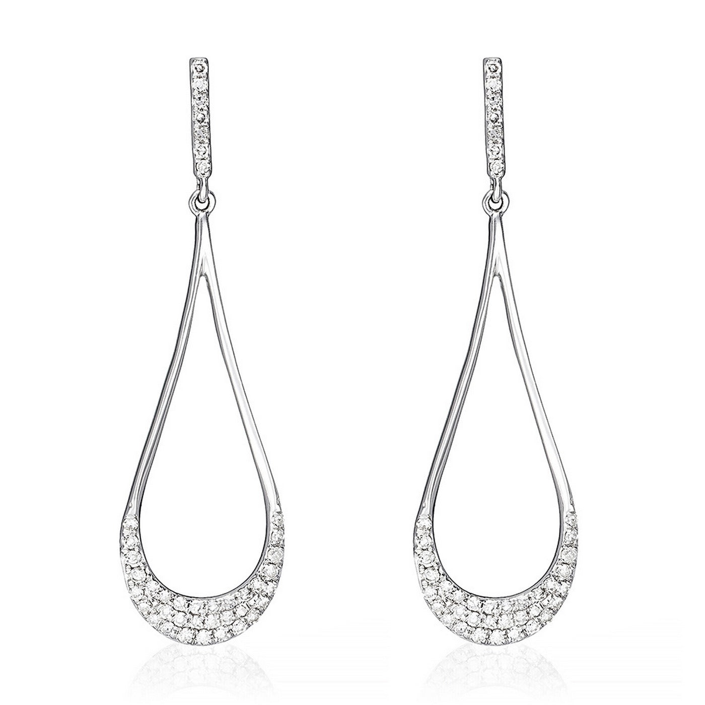 Boucles D'Oreilles "Gouttes D'Amour Précieuses" D0,29/80 - Or Blanc 375/1000