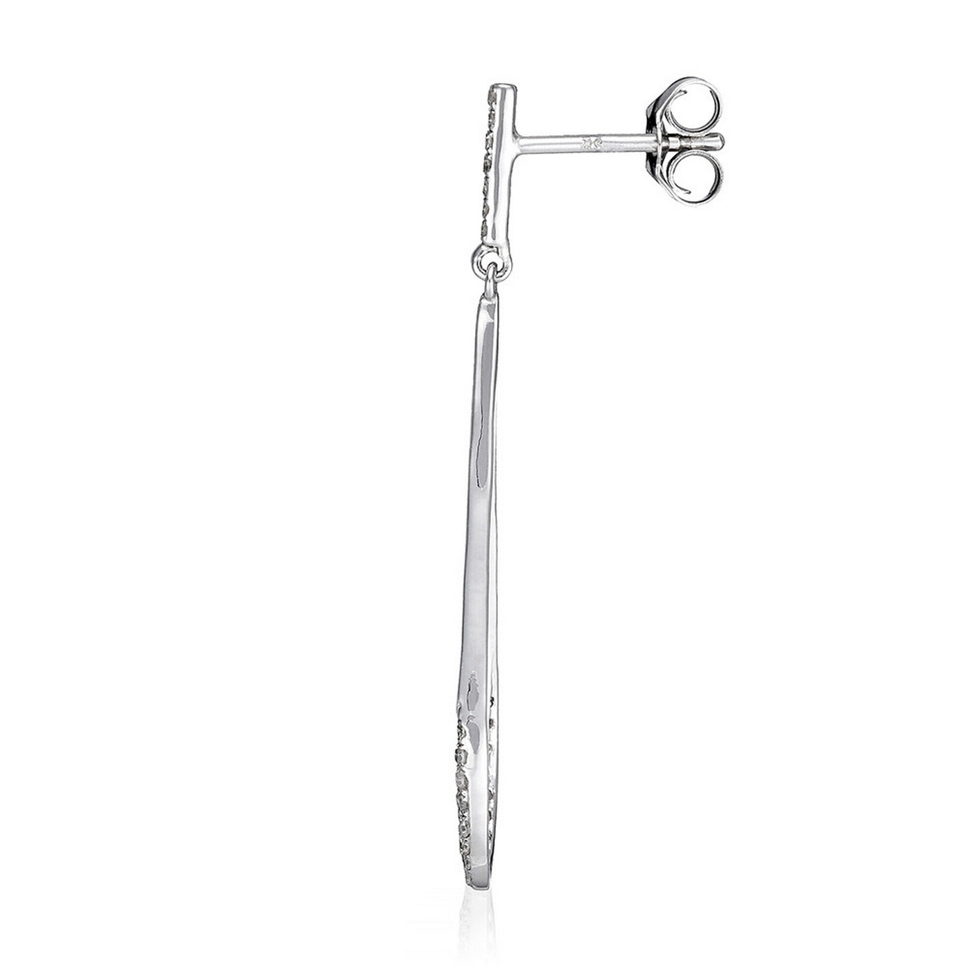 Boucles D'Oreilles "Gouttes D'Amour Précieuses" D0,29/80 - Or Blanc 375/1000