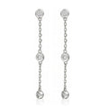 Boucles D'Oreilles,'Trois Ronds Précieux" Diamants 0,09/6 - Or Blanc 375/1000