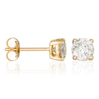 Boucles D'Oreilles "Single Diamond 1 Carat" D1Ct/2 - Or Jaune 750/1000