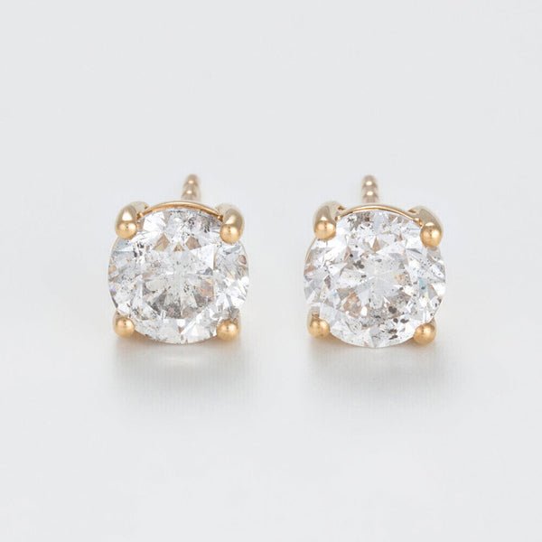 Boucles D'Oreille "Puces 2Ct" - Or Jaune