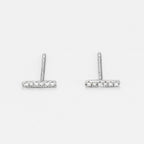 Boucles D'Oreilles "Precious Barrette" D0,03/12 - Or Blanc 375/1000