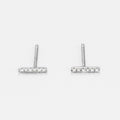 Boucles D'Oreilles "Precious Barrette" Diamants 0,03/12 - Or Blanc