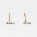 Boucles D'Oreilles "Precious Barrette" Diamants 0,03/12 - Or Rose 375/1000