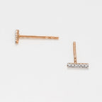 Boucles D'Oreilles "Precious Barrette" Diamants 0,03/12 - Or Rose 375/1000
