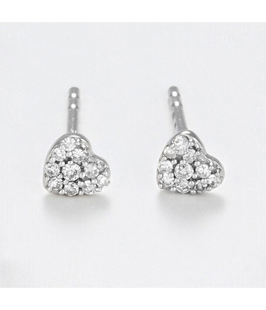 Boucles D'Oreilles "Coeurs Diamond" - Diamants 0,07Ct/20 - Or Blanc