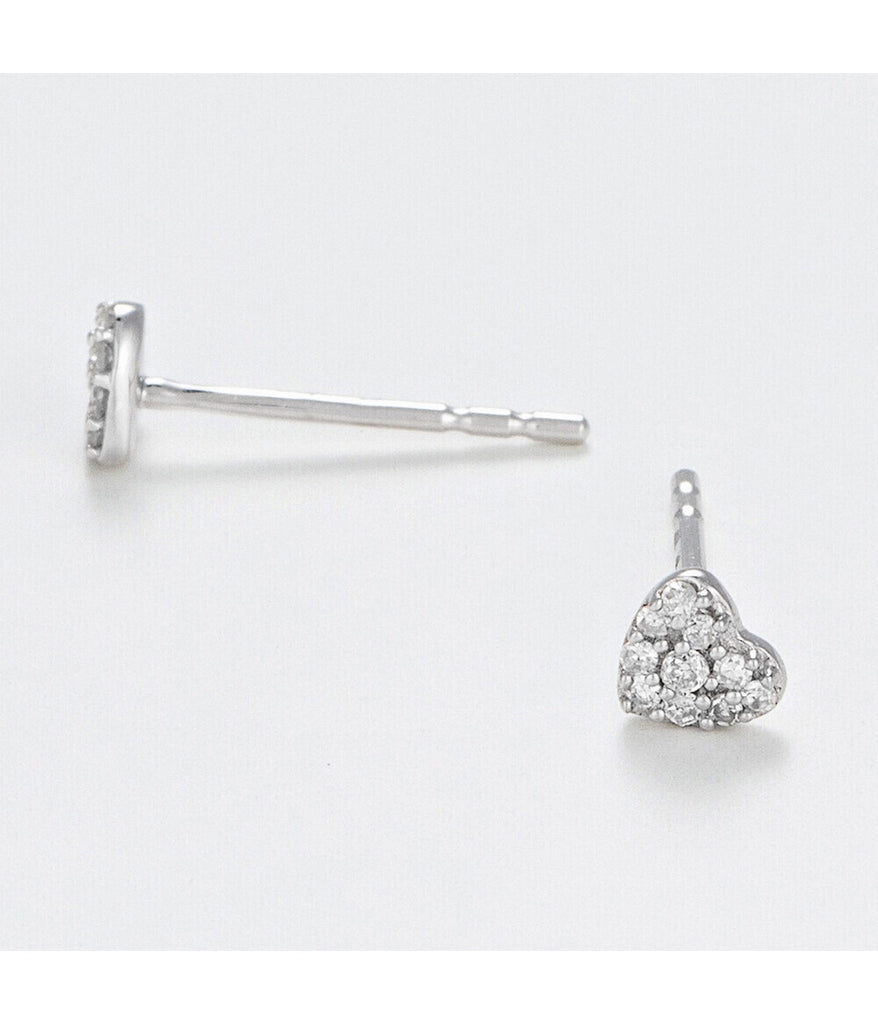 Boucles D'Oreilles "Coeurs Diamond" - Diamants 0,07Ct/20 - Or Blanc