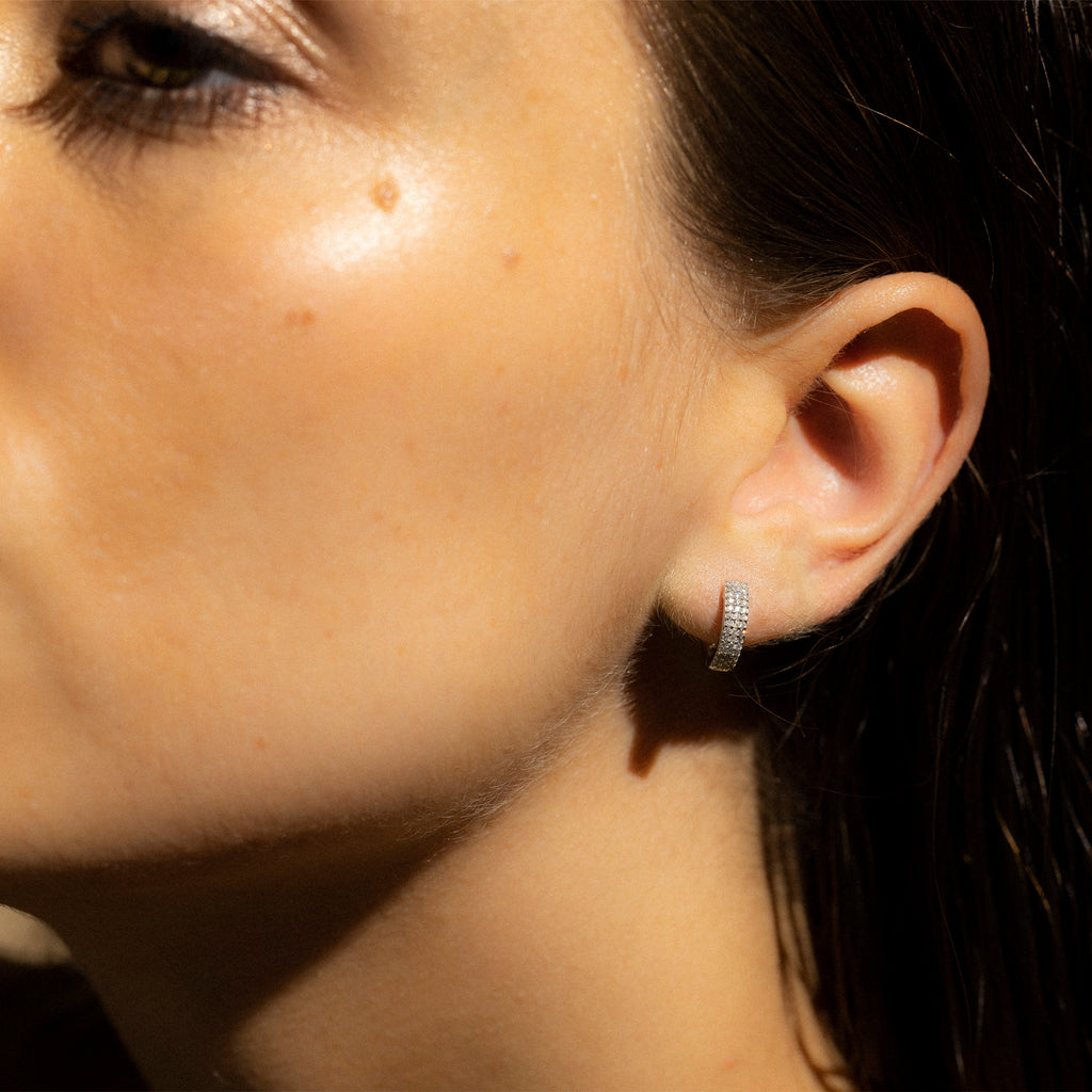 Boucles d'oreilles "Rangs scintillant" Diamant: 0,25ct/84