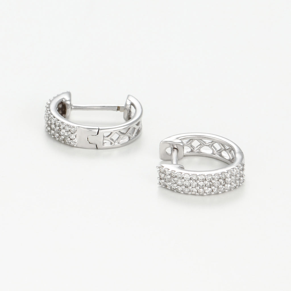 Boucles d'oreilles "Rangs scintillant" Diamant: 0,25ct/84