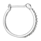 Boucles D'Oreilles "Créoles Sublimes" Diamants 0,10Ct/26 - Or Blanc