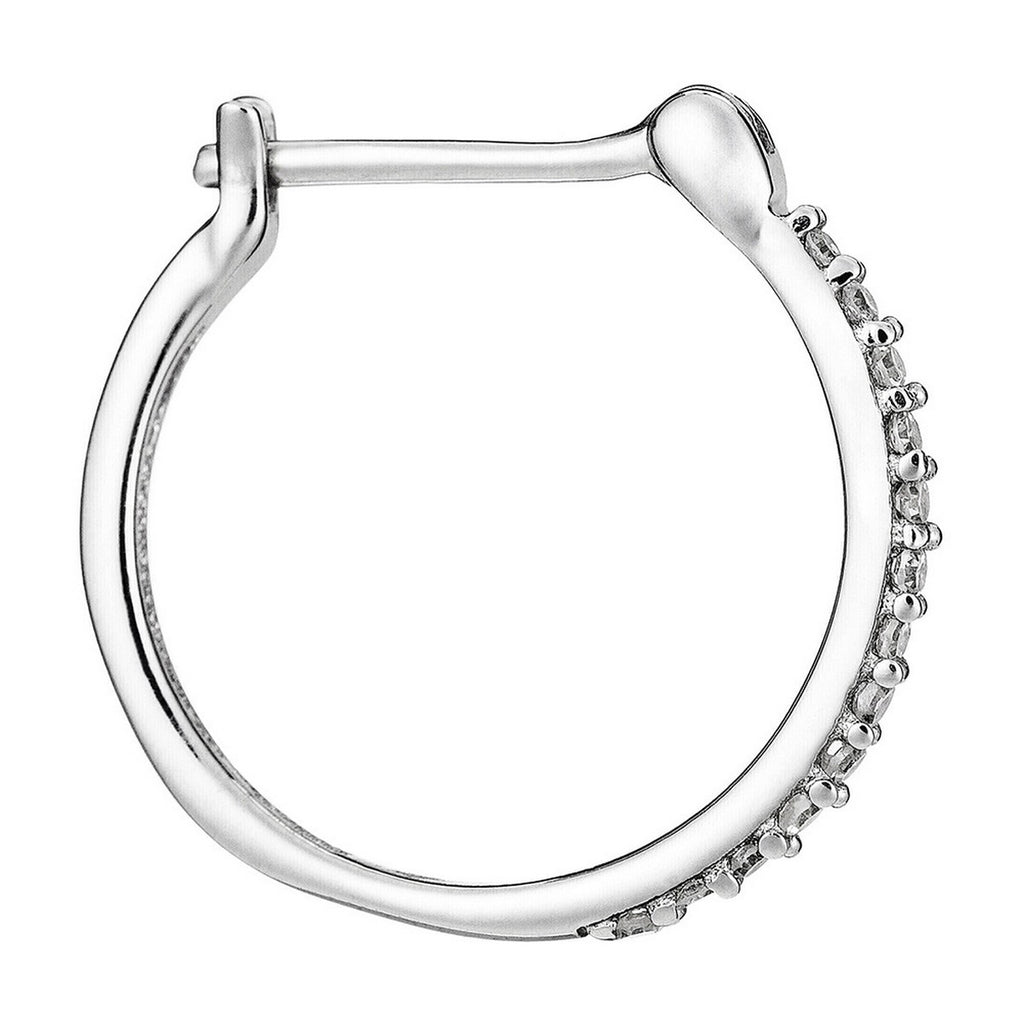 Boucles D'Oreilles "Créoles Sublimes" Diamants 0,10Ct/26 - Or Blanc