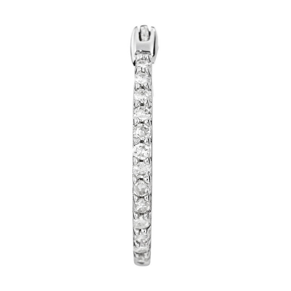 Boucles D'Oreilles "Créoles Sublimes" Diamants 0,10Ct/26 - Or Blanc