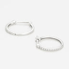 Boucles D'Oreilles "Créoles Sublimes" Diamants 0,10Ct/26 - Or Blanc