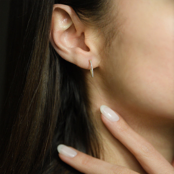 Boucles D'Oreilles "Créoles Sublimes" D0,10Ct/26 - Or Jaune 375/1000
