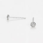 Boucles D'Oreilles "Round Stud" Diamants 0,02/14 - Or Blanc