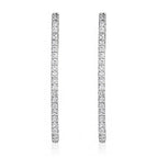 Boucles D'Oreilles "Straight Fall" D0,1/40 - Or Blanc 375/1000