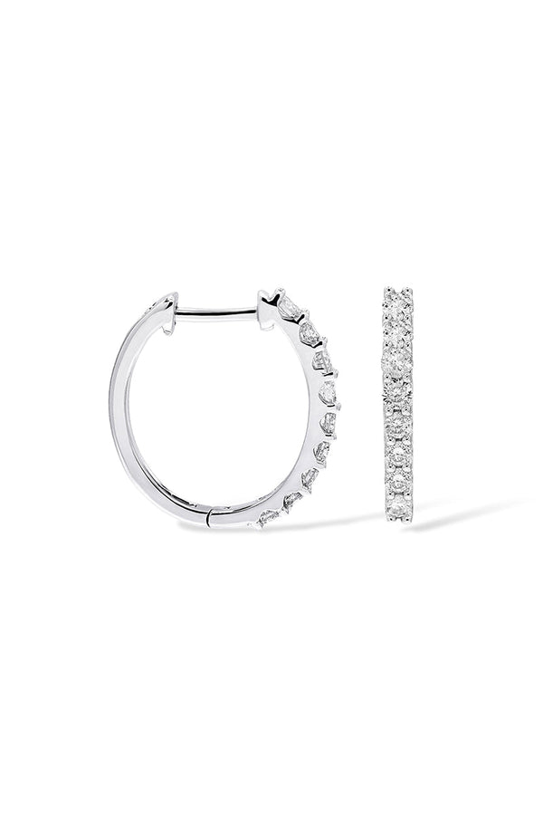 Boucles D'Oreilles "Shining Light" D0,50/18 - Or Blanc 375/1000