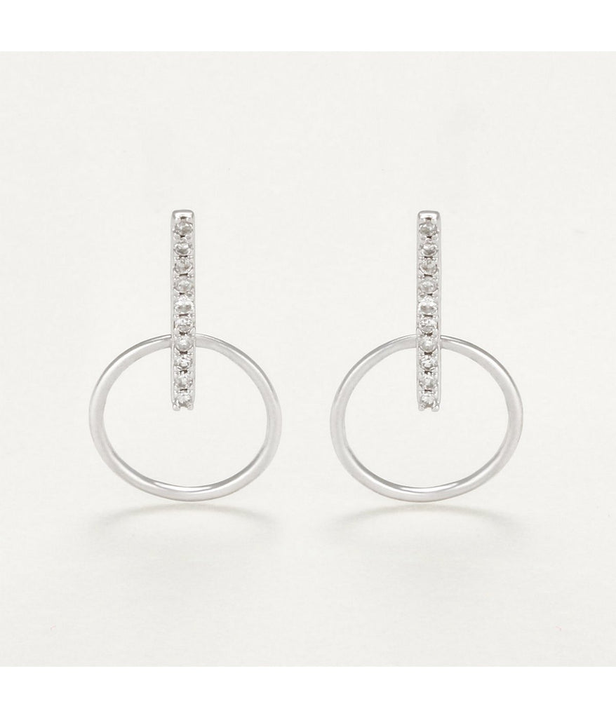 Boucles D'Oreilles "Cerceaux Suspendus" - D0,07/20 - Or Blanc