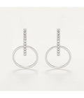Boucles D'Oreilles "Cerceaux Suspendus" - D0,07/20 - Or Blanc