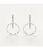 Boucles D'Oreilles "Cerceaux Suspendus" - D0,07/20 - Or Blanc