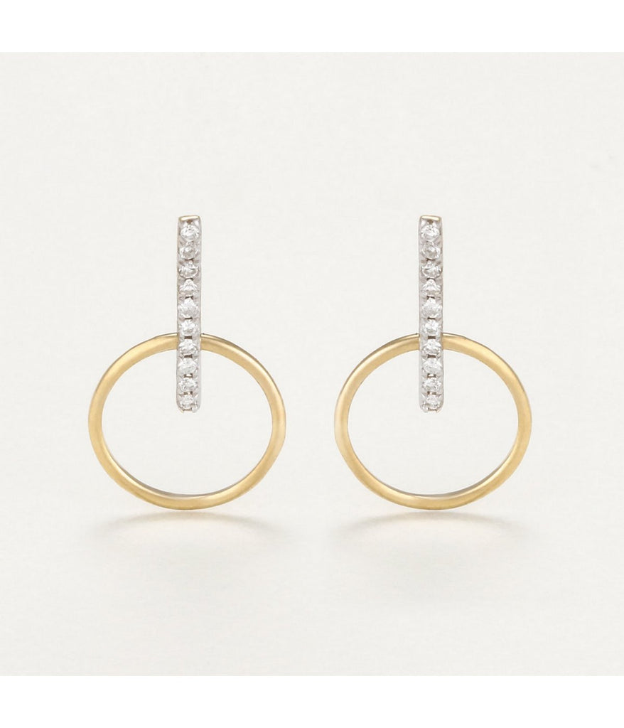 Boucles D'Oreilles "Cerceaux Suspendus" - D0,07/20 - Or Jaune