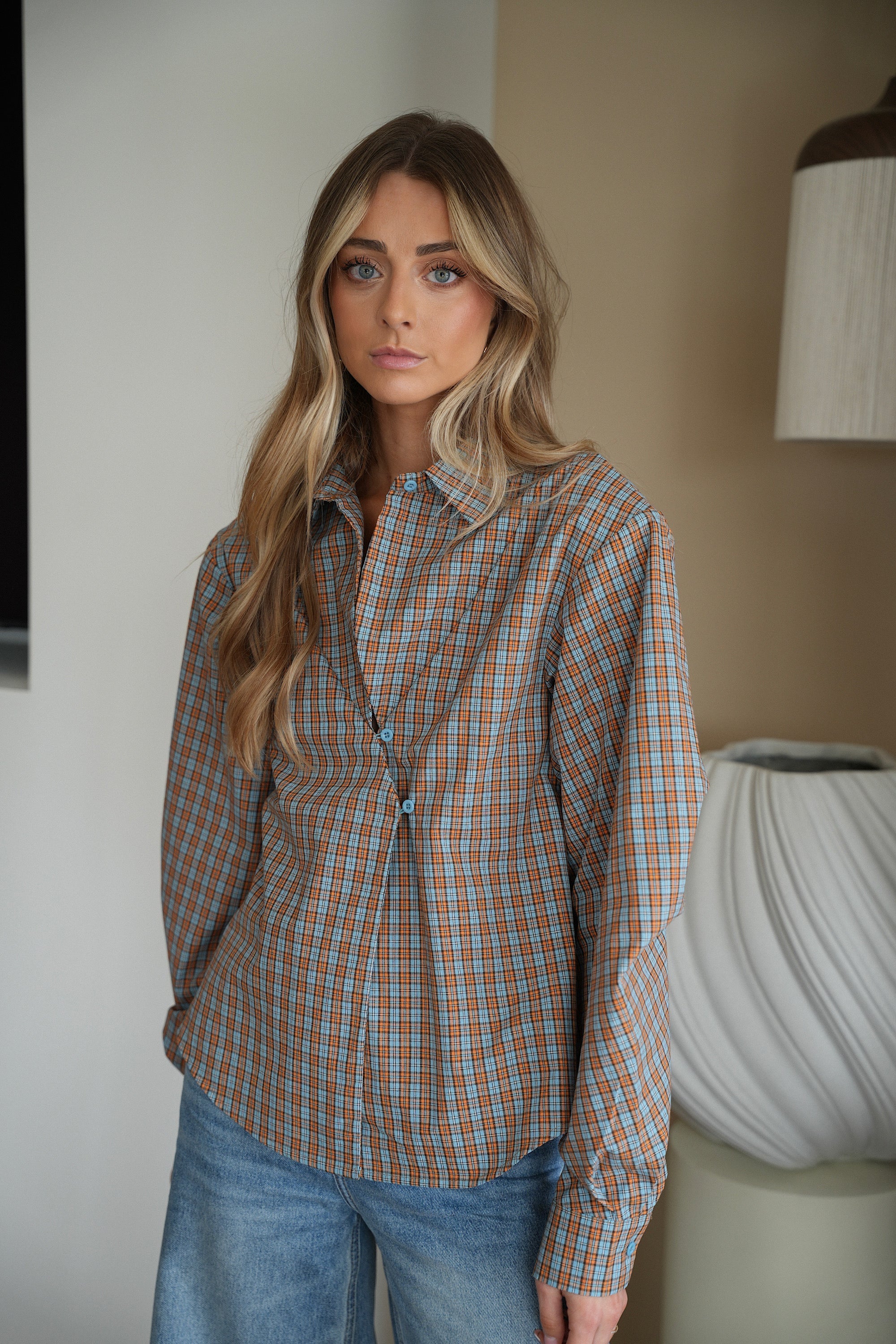 Chemise À Carreaux Pola - Bleue