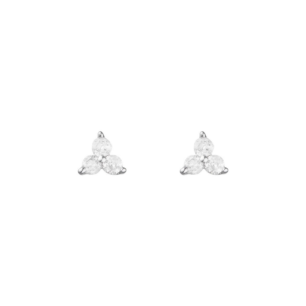 Boucles D'Oreilles "Anna" Diamants 0,12/6 - Or Blanc 375/1000