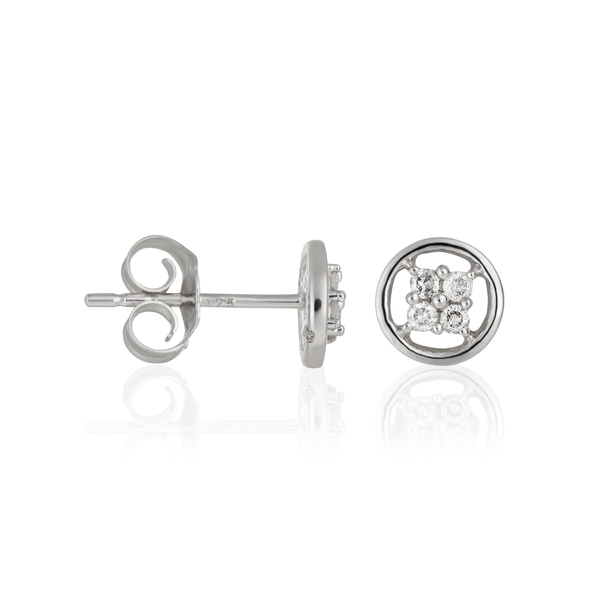 Boucles D'Oreilles "Sweet Dream" Diamants 0,12/8 - Or Blanc 375/1000