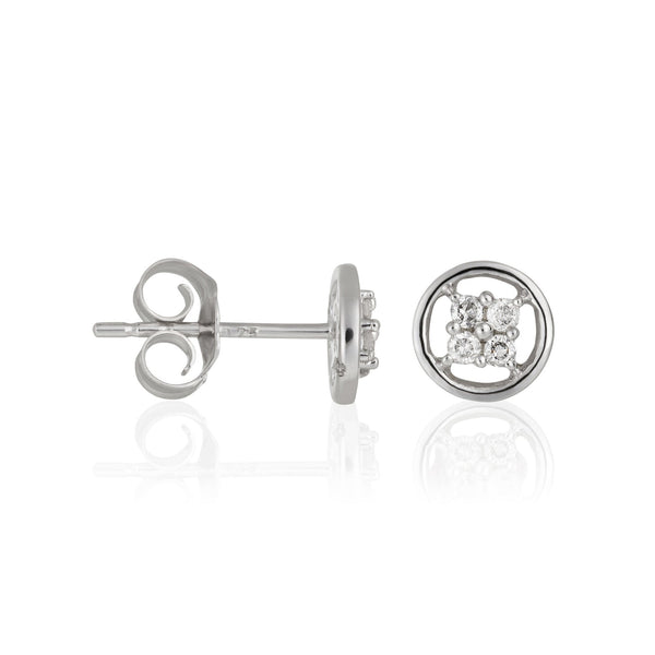 Boucles D'Oreilles "Sweet Dream" Diamants 0,12/8 - Or Blanc 375/1000