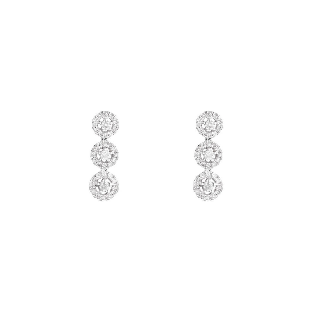 Boucles D'Oreilles "Pendants Eternels" Diamants 0,25/78 - Or Blanc 375/1000