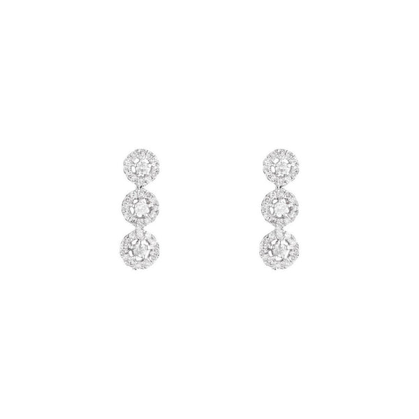 Boucles D'Oreilles "Pendants Eternels" Diamants 0,25/78 - Or Blanc 375/1000