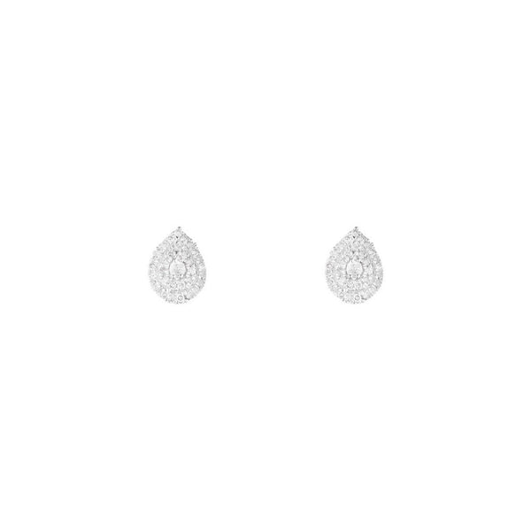 Boucles D'Oreilles "Maoi" Diamants 0,15/66 - Or Blanc 375/1000