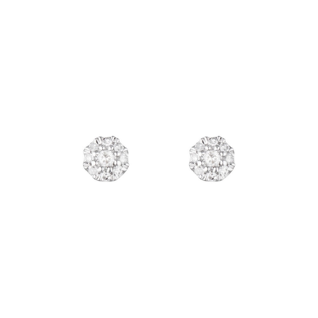 Boucles D'Oreilles "Idylle" Diamants 0,07/18 - Or Blanc 375/1000