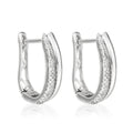 Boucles D'Oreilles "Créole Maya" Diamants 0,15/58 - Or Blanc 375/1000