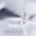 Boucles D'Oreilles "Créole Maya" Diamants 0,15/58 - Or Blanc 375/1000