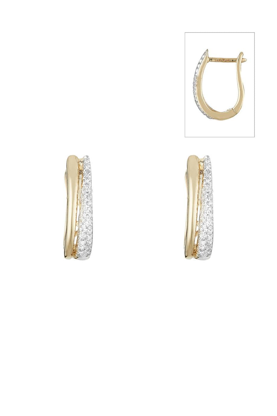 Boucles D'Oreilles "Créole Maya" Diamants 0,15/58