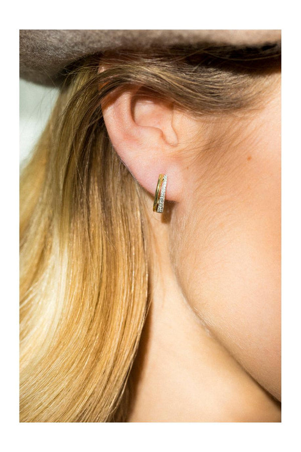 Boucles D'Oreilles "Créole Maya" Diamants 0,15/58