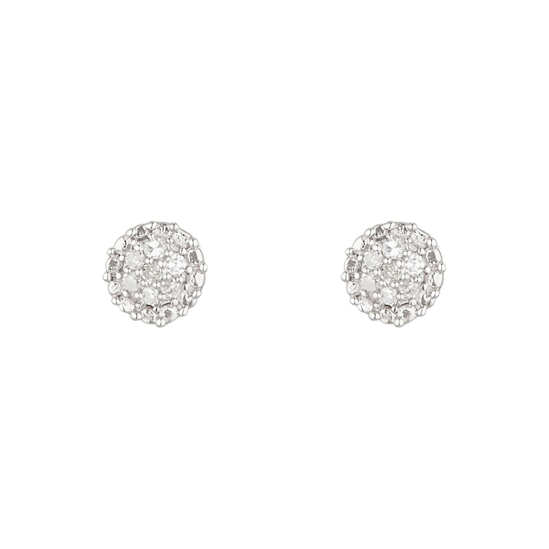 Boucles D'Oreilles "Round Stud" Diamants 0,02/14
