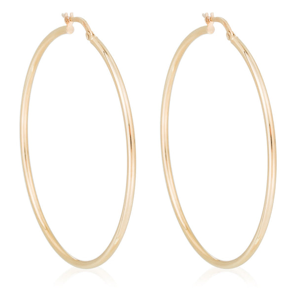 Boucle D'Oreilles "Créoles Santa" 50 Mm - Or Jaune 375/1000