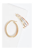 Créoles 30Mm "Orion" Or Tricolore 375/1000