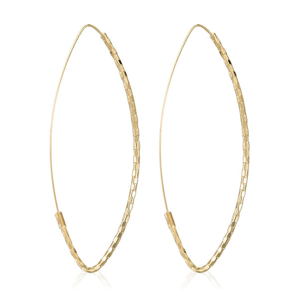 Boucles D'Oreilles "Créoles Goutte" 6*3 Cm Or Jaune