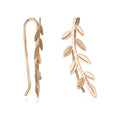 Boucles D'Oreilles "Feuilles Dorées" Or Jaune 375/1000