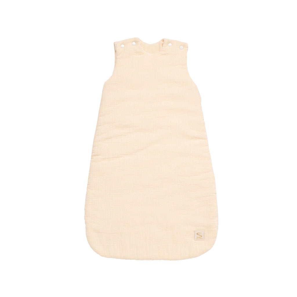 Gigoteuse Bébé Hiver En Double Gaze De Coton Et Son Doudou Mouchoir - Beige