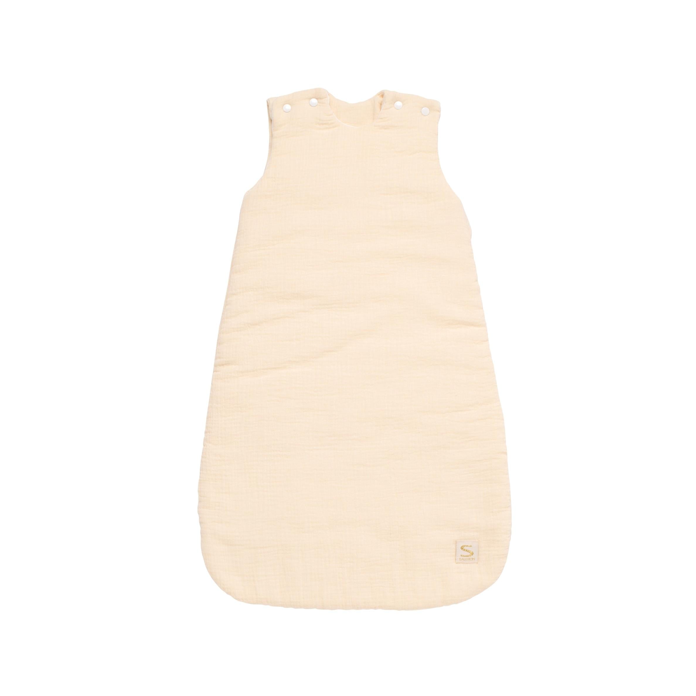 Gigoteuse Bébé Hiver En Double Gaze De Coton Et Son Doudou Mouchoir - Beige