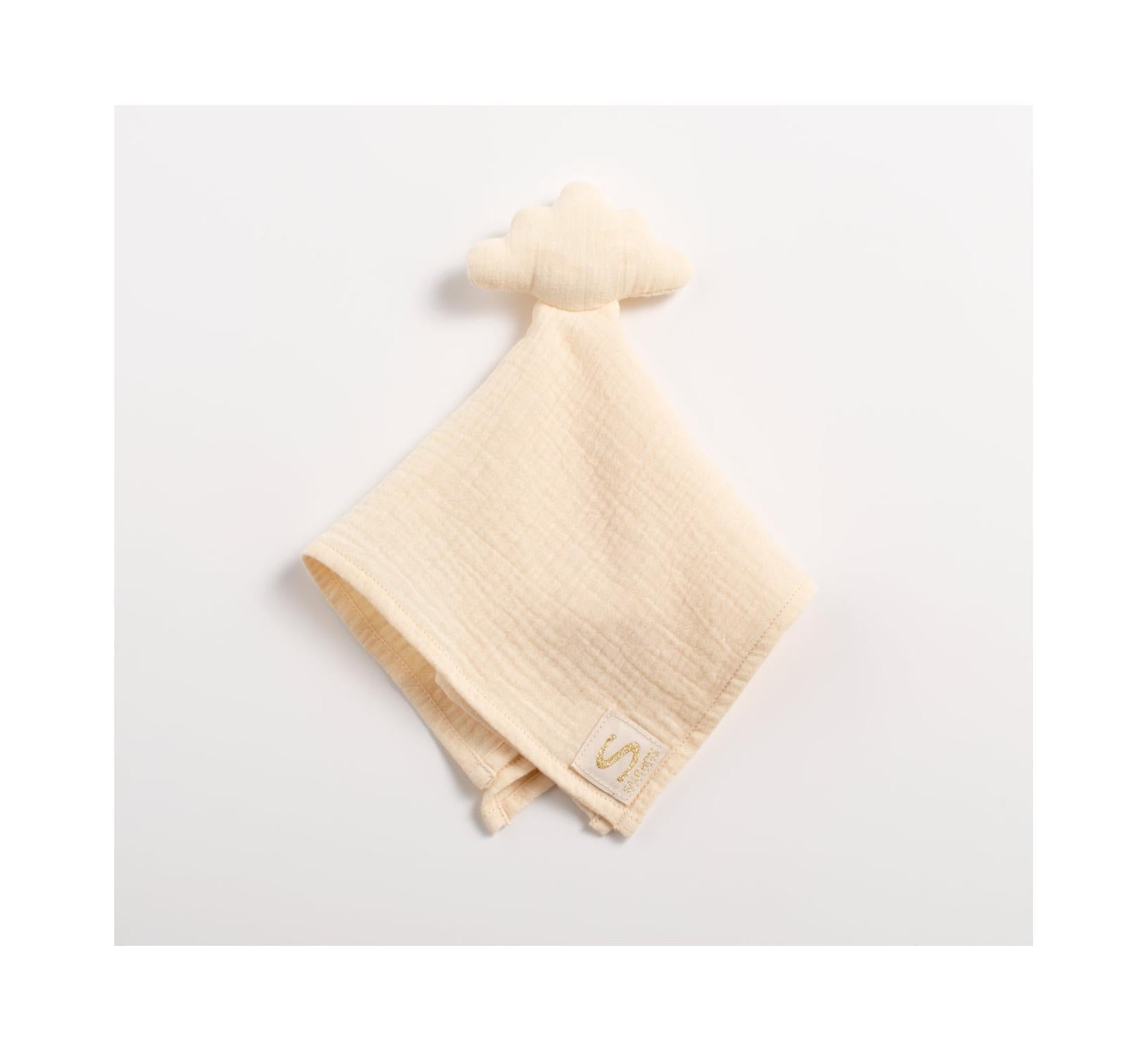 Gigoteuse Bébé Hiver En Double Gaze De Coton Et Son Doudou Mouchoir - Beige