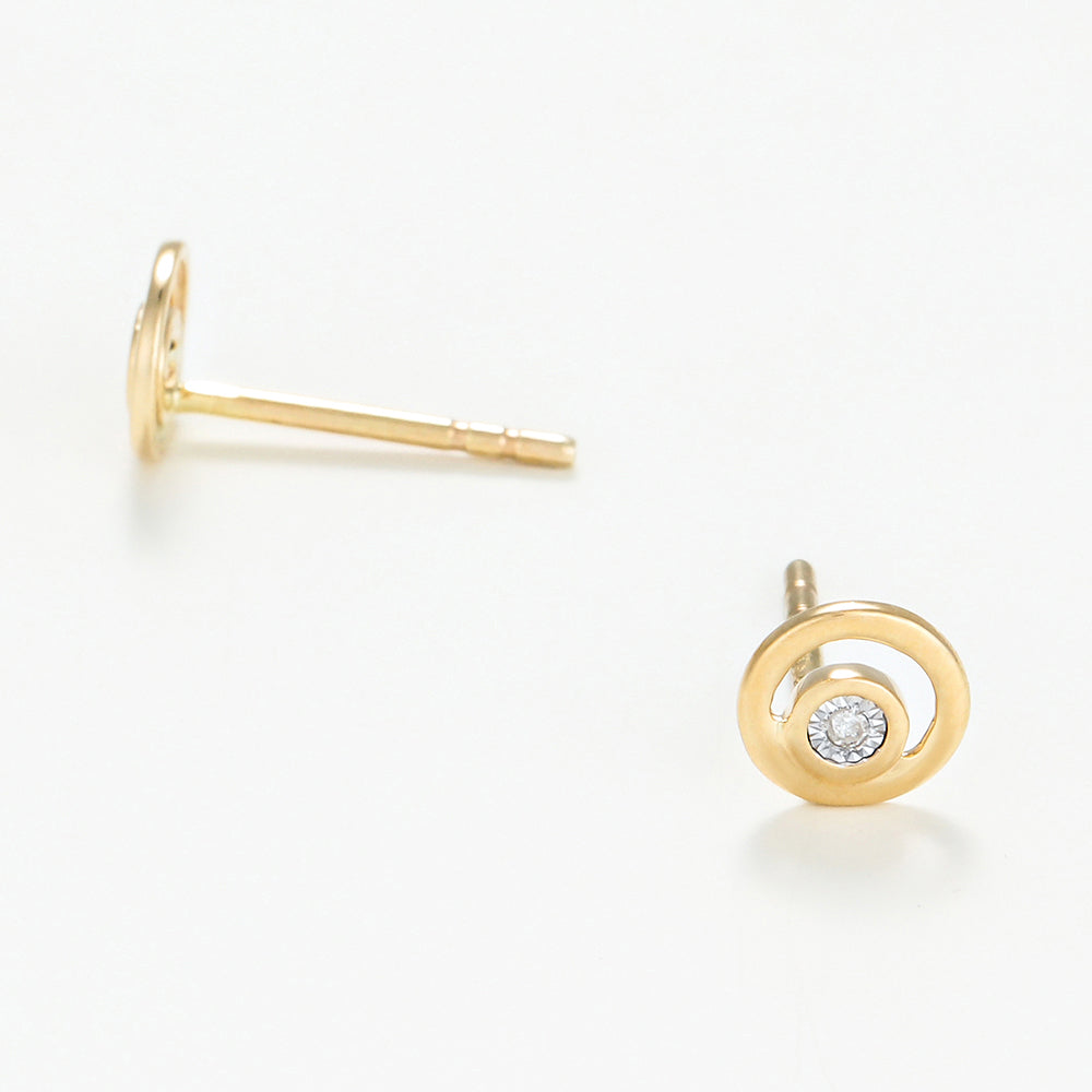Boucles D'Oreilles "Simplicité" D0,01/2 - Or Jaune 375/1000