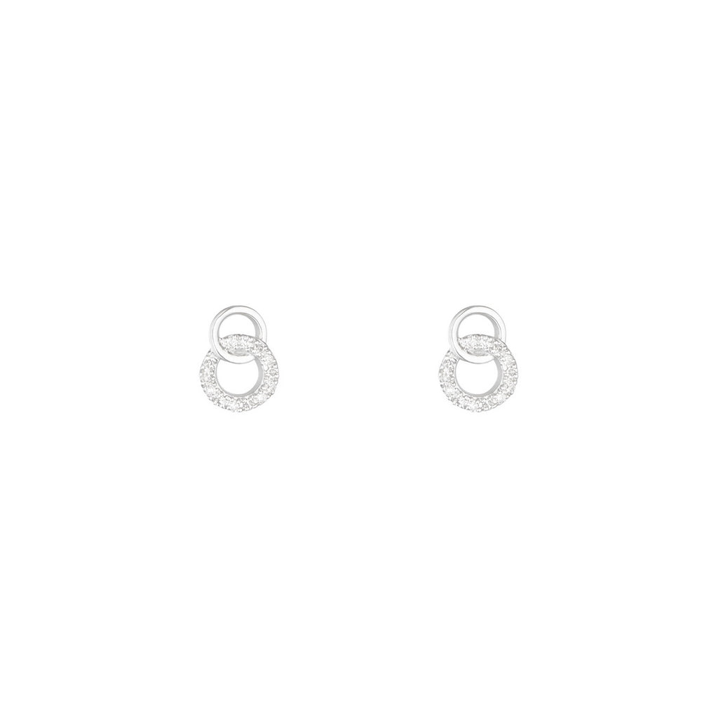 Boucles D'Oreilles "Maddie" D0,05/26 - Or Blanc 375/1000
